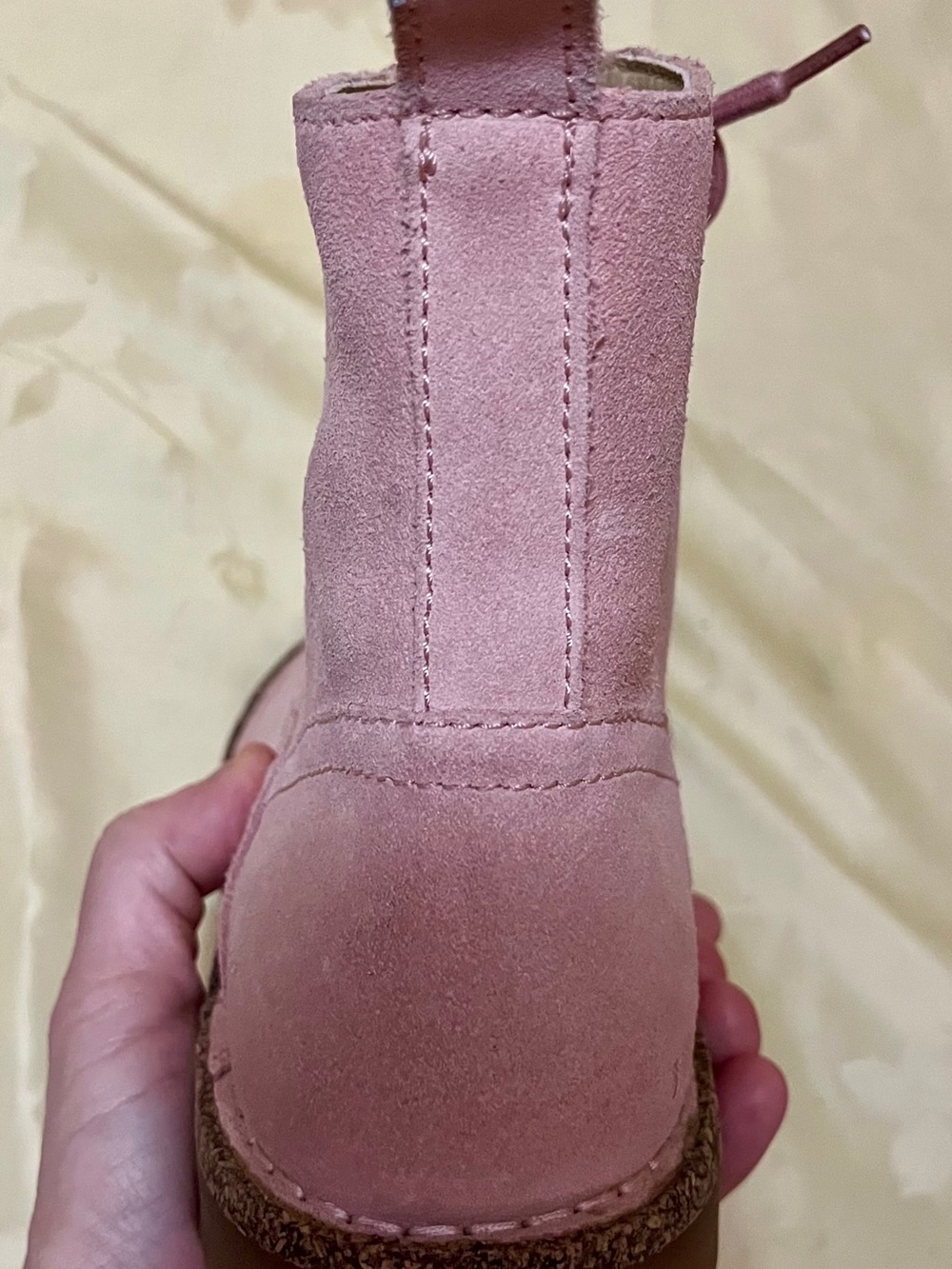 Rare Birkenstock Pink Suede Lace up Boots Size 39/ 8 Brown Rubber Footbed NWOT - Picture 5 of 15